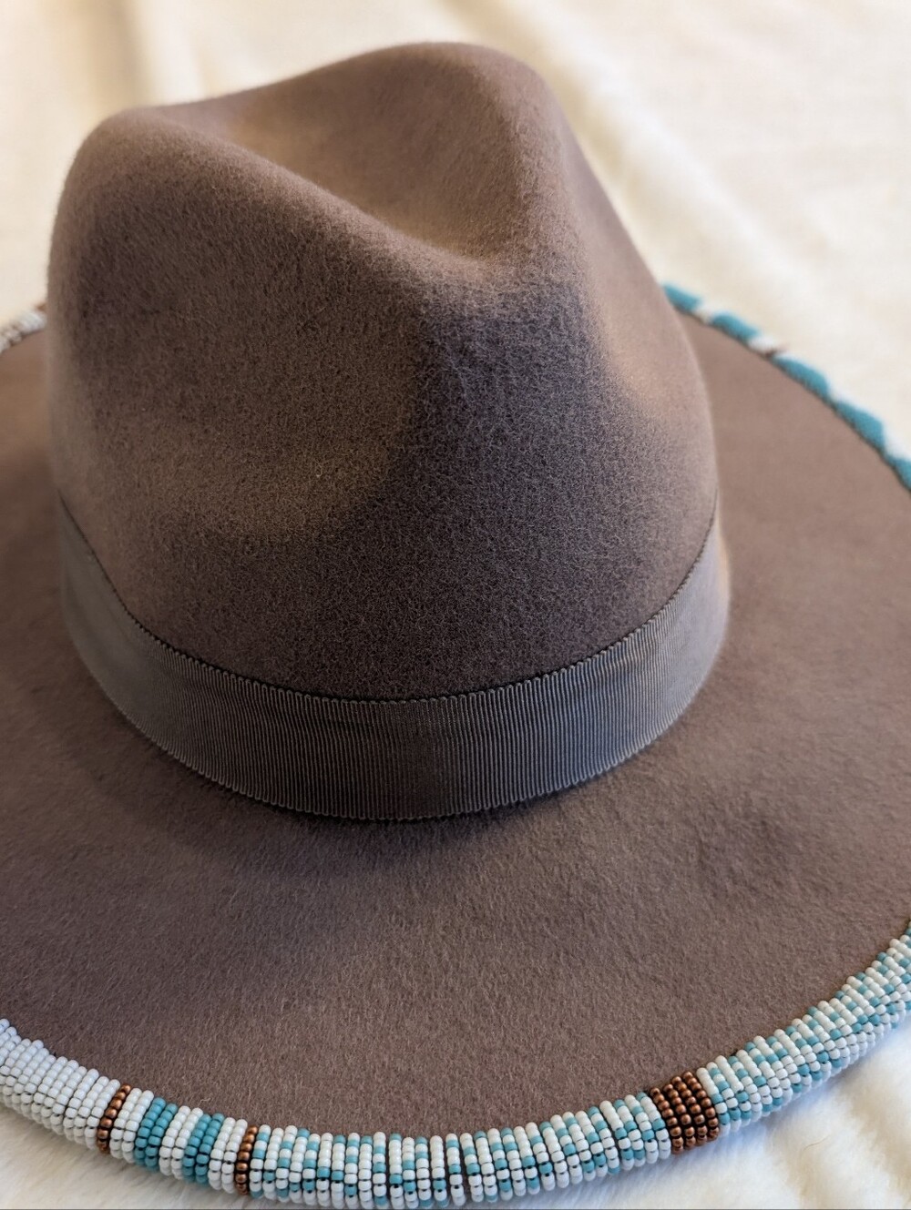 Fedora with Beaded Brim